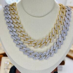 14mm Moissanite Iced Out Cuban Necklace